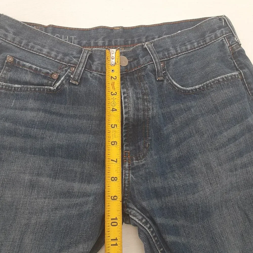 Bullhead Jeans Mens 32x34 Blue Denim Rincon Straight Whisker Distressed